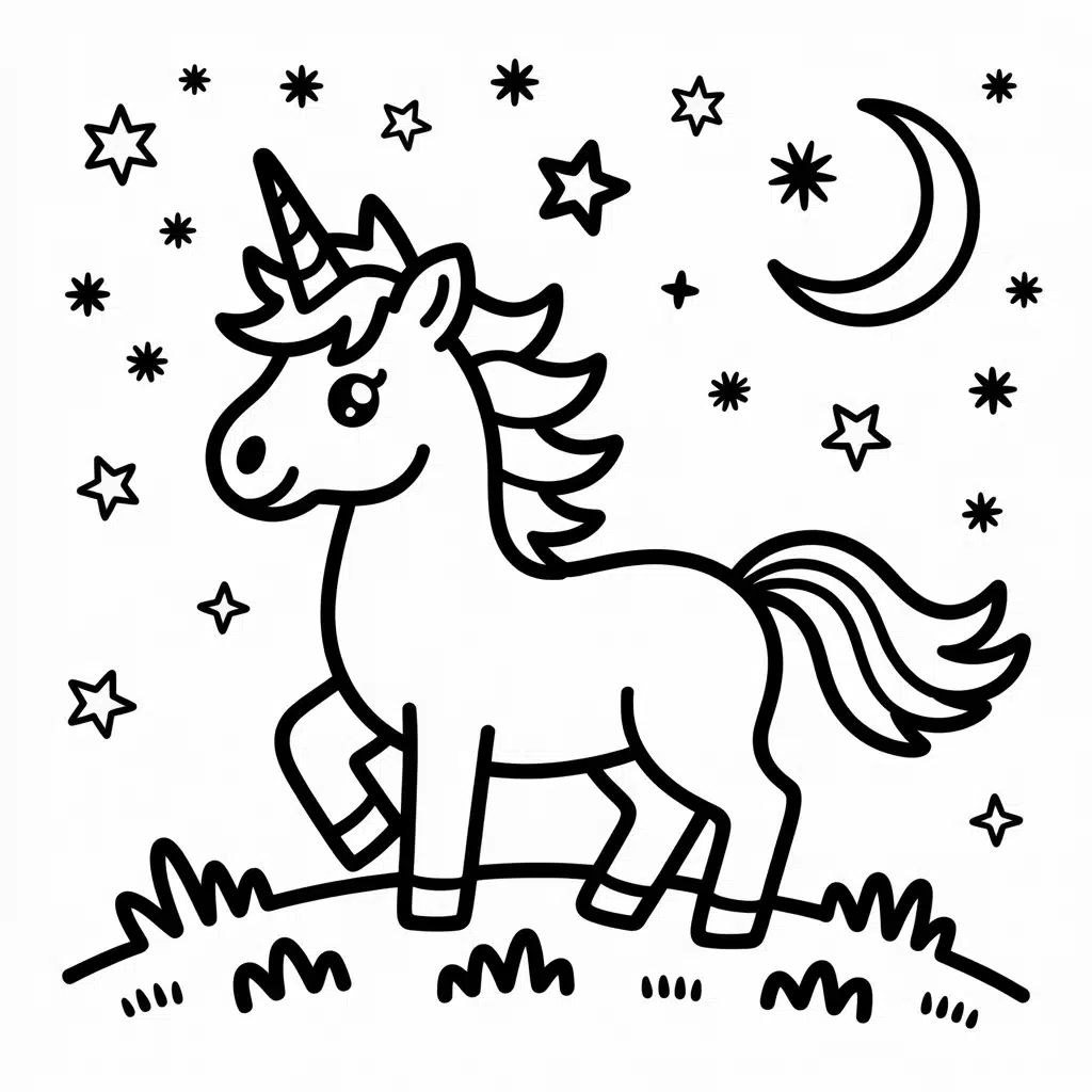 unicorn and stars