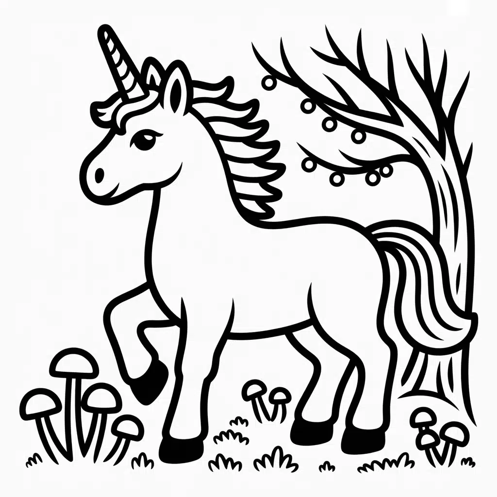 unicorn in a magical forest