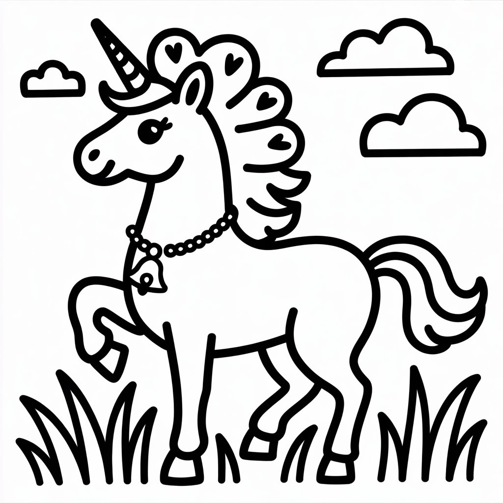 unicorn with a heart shaped mane