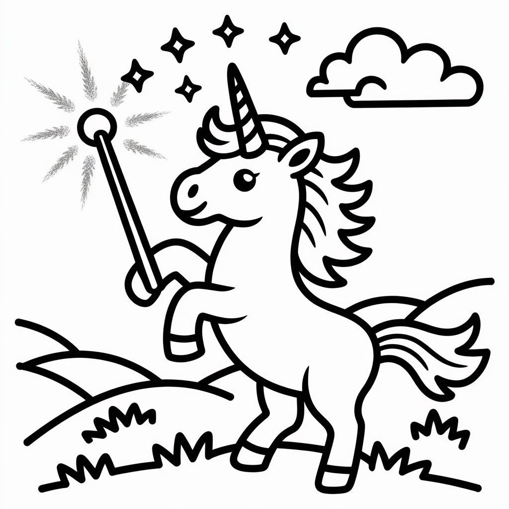 unicorn with a magic wand