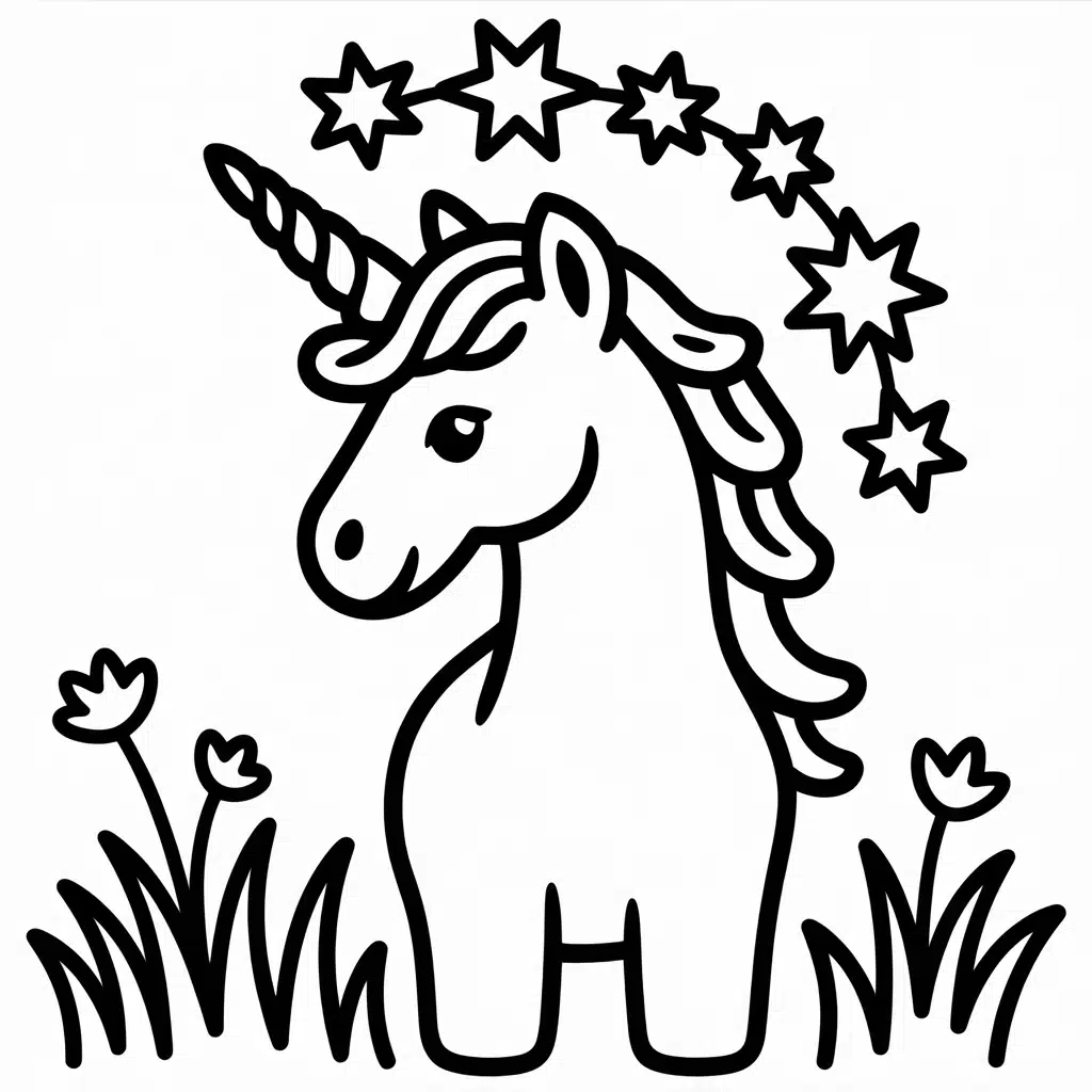 unicorn with a starry crown