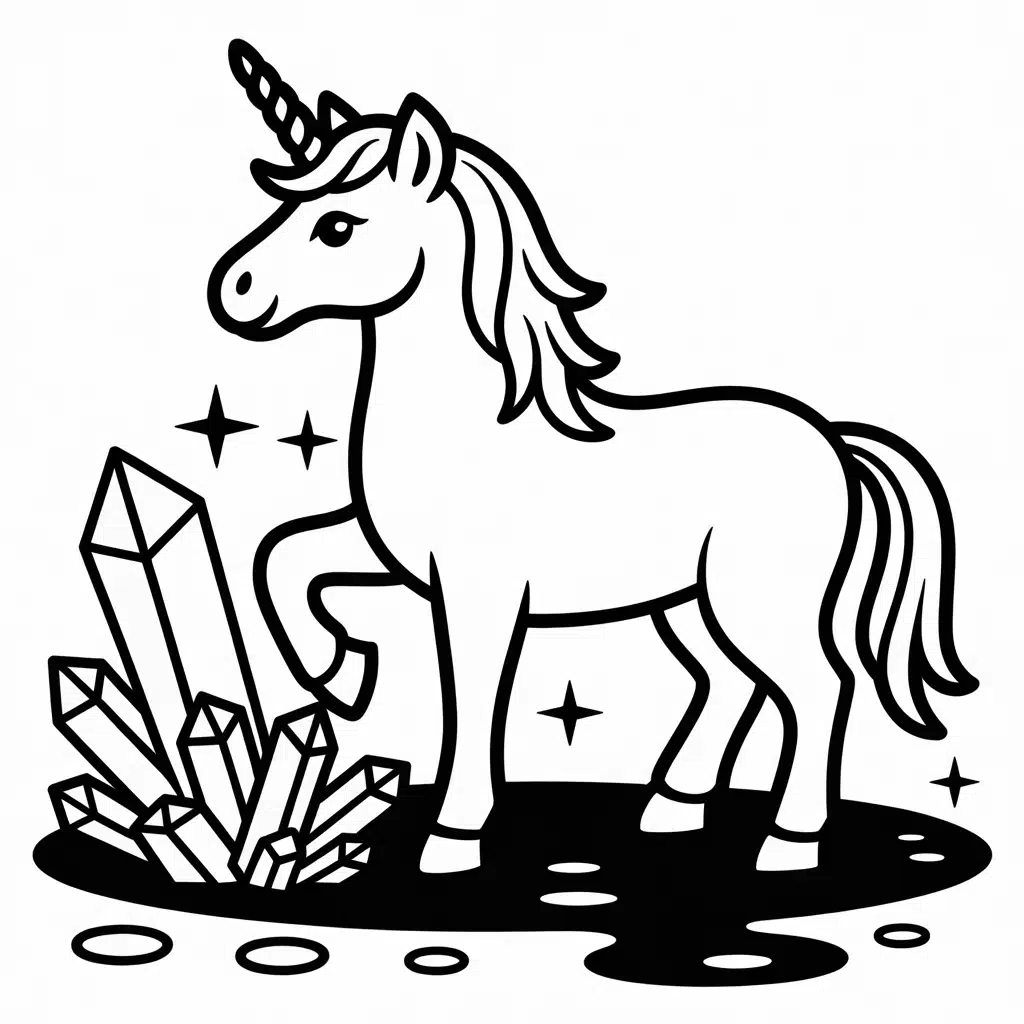 unicorn with crystals