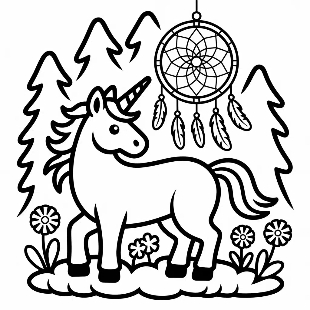 unicorn with dreamcatcher