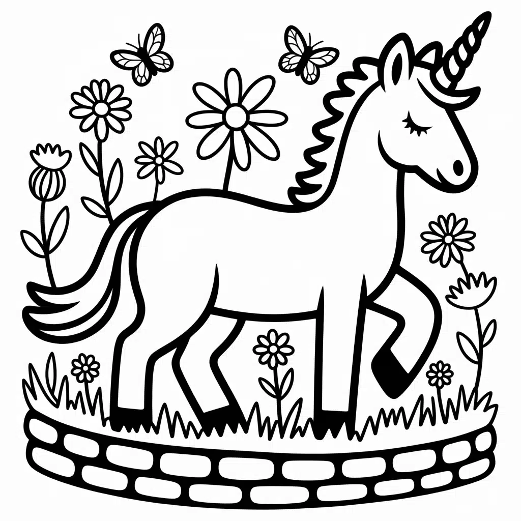 unicorn with flowers