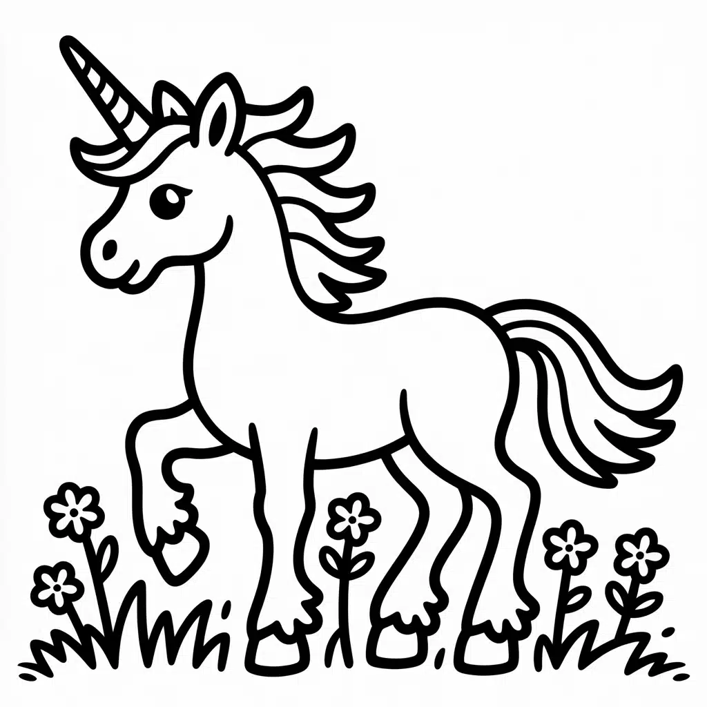 unicorn with rainbow mane