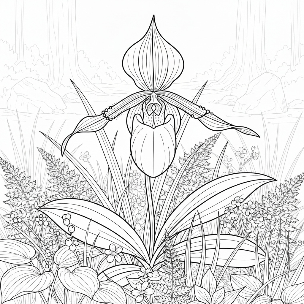 wild orchid in nature scene