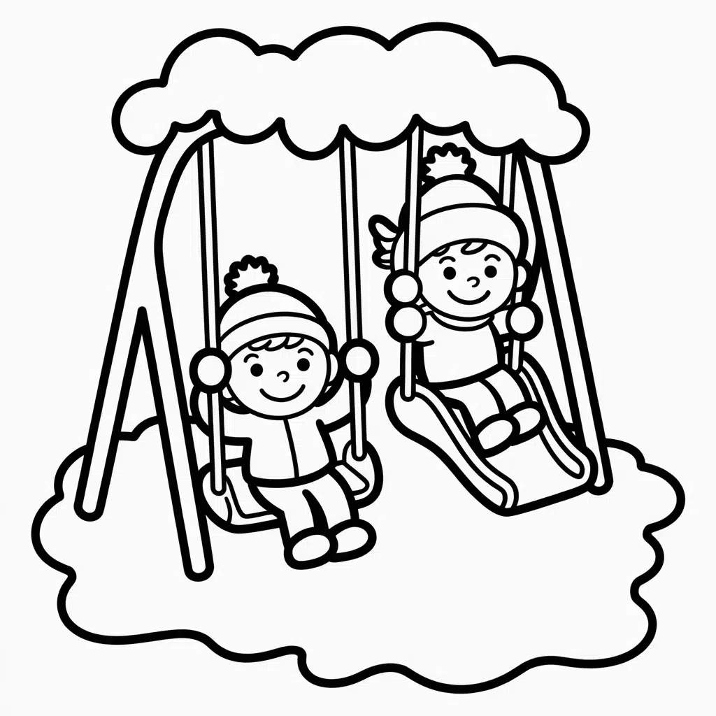 winter playground scene