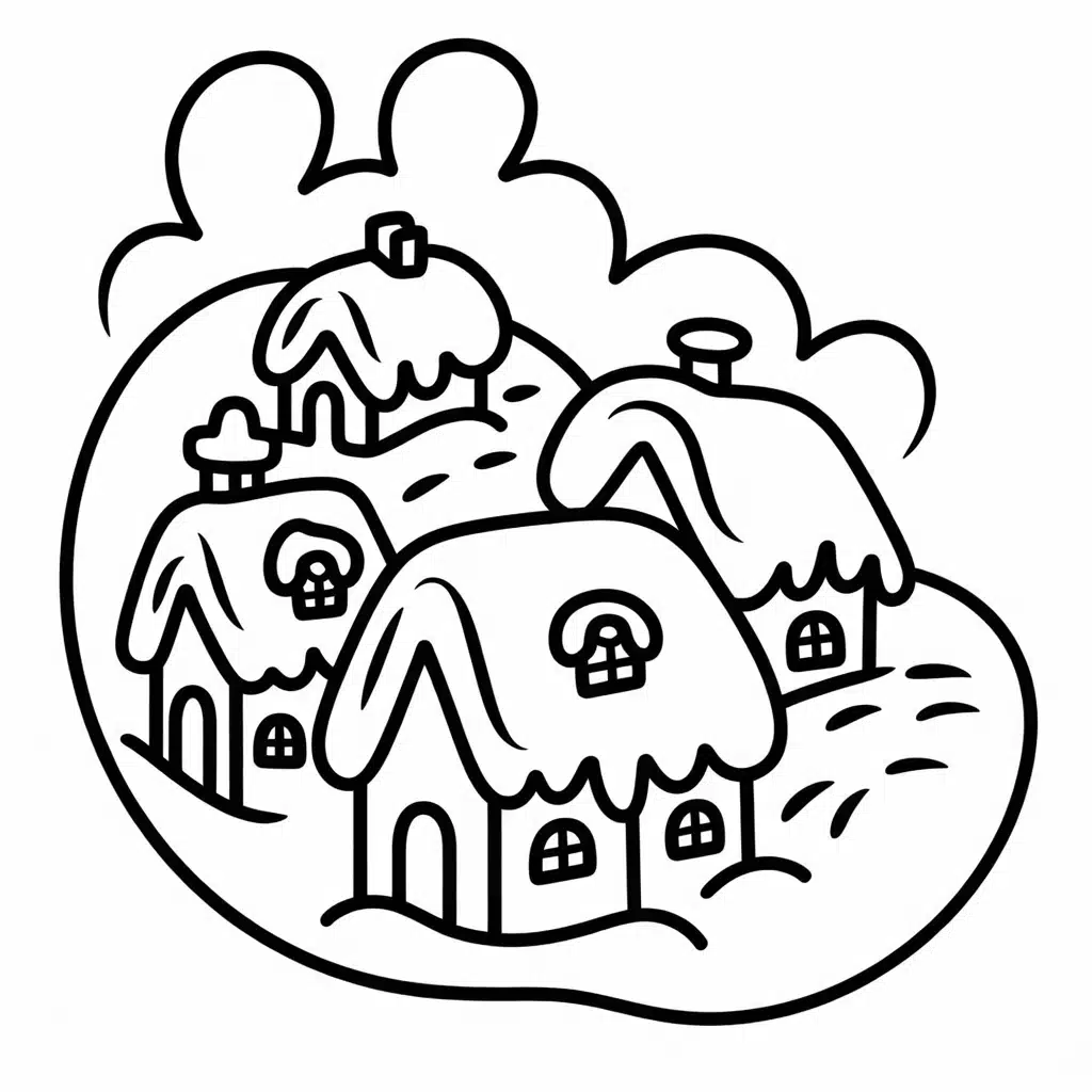 winter village scene