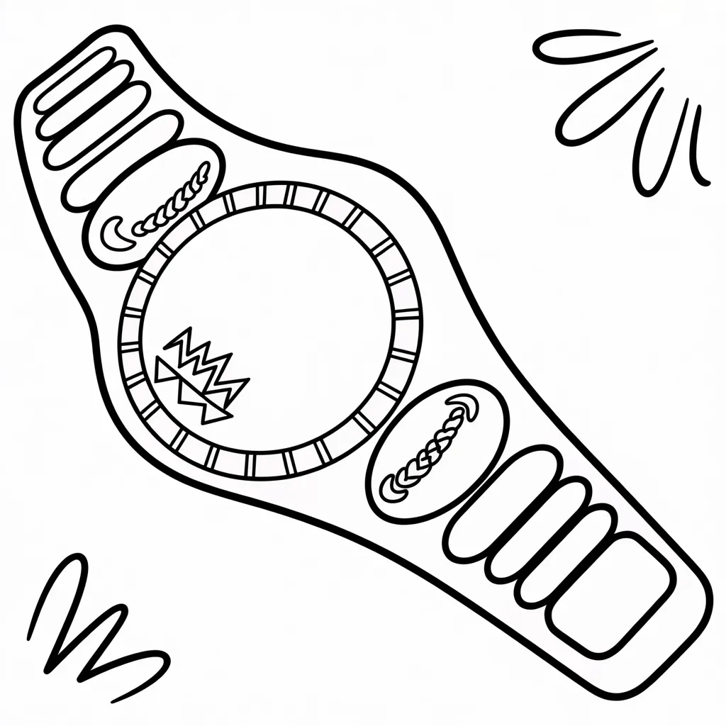 wrestling champion belt coloring page