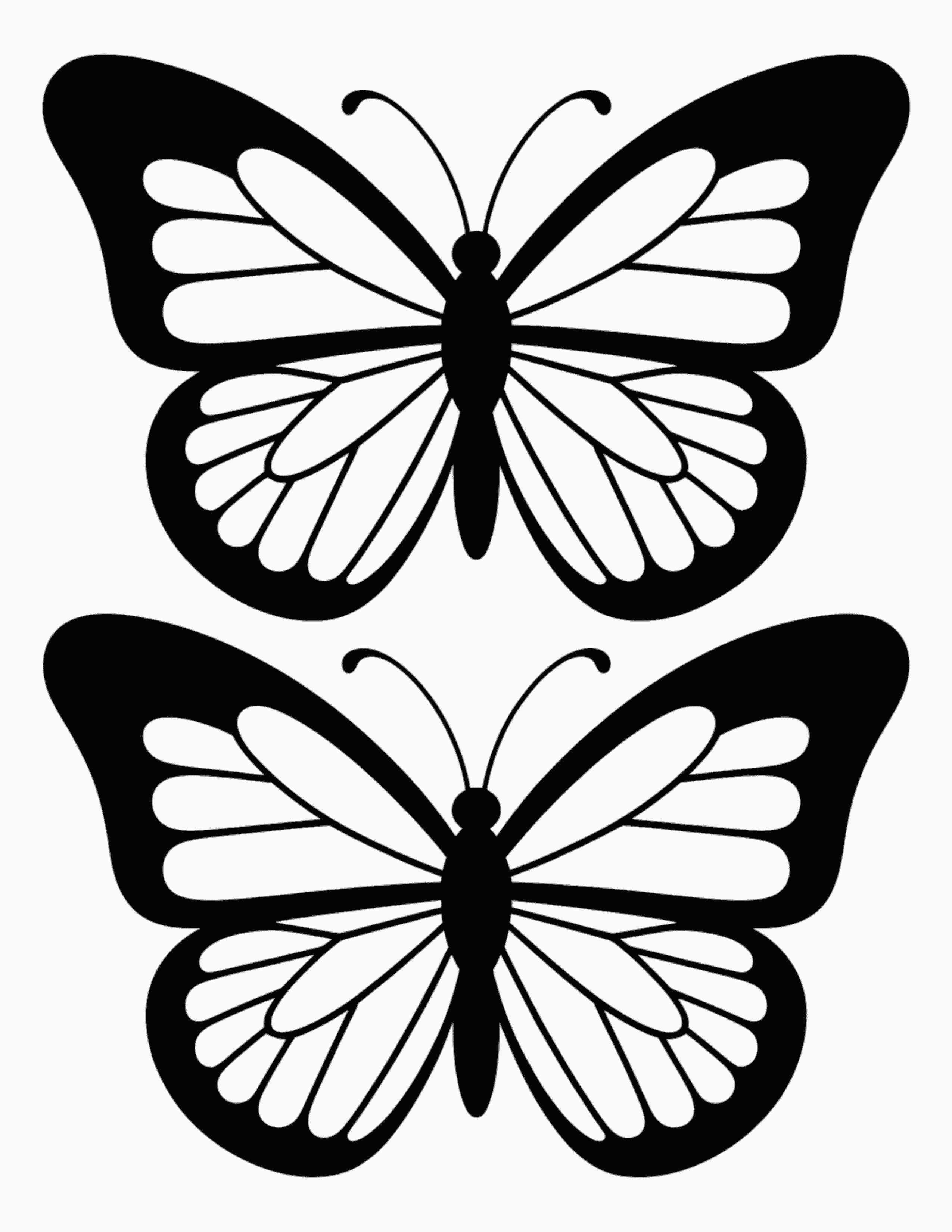 2-Medium-Monarch-Butterfly-Outlines-Per-Page