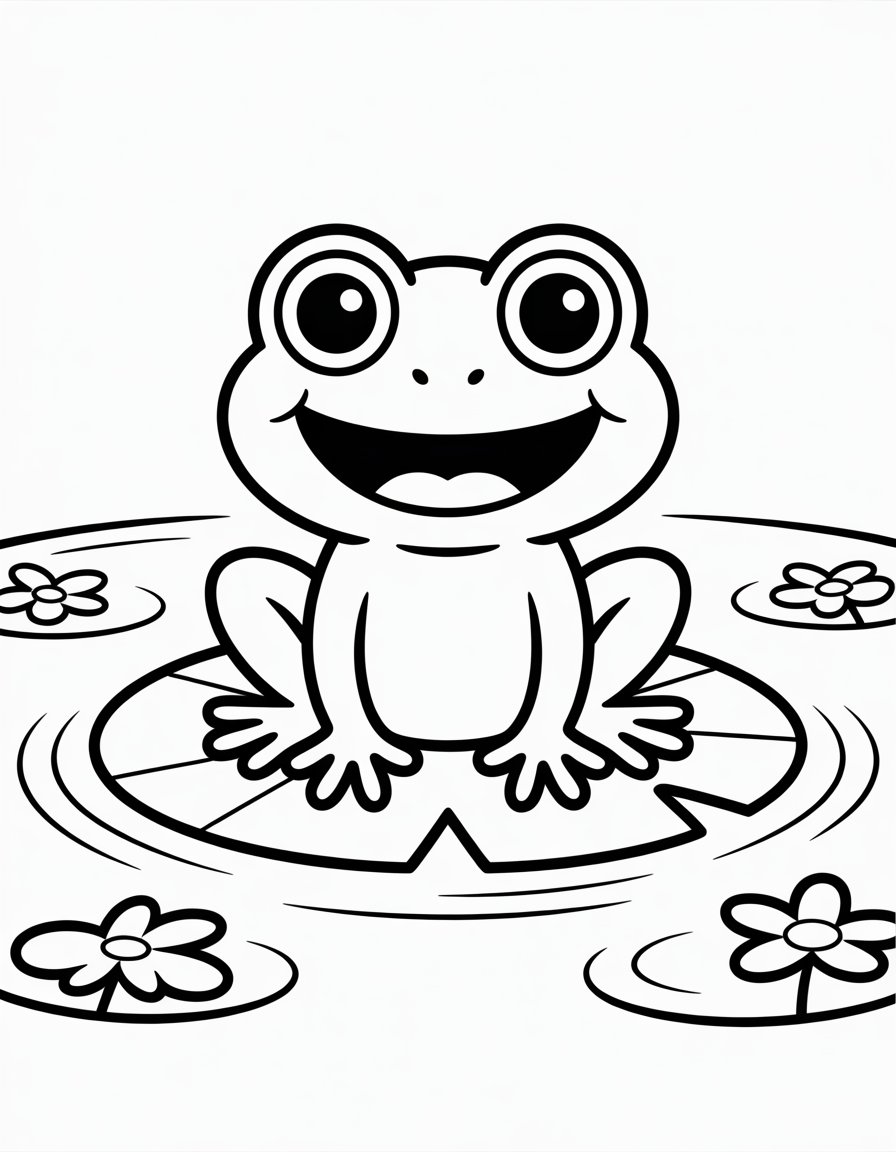 A-Happy-Frog-Enjoying-His-Favorite-Lily-Pad