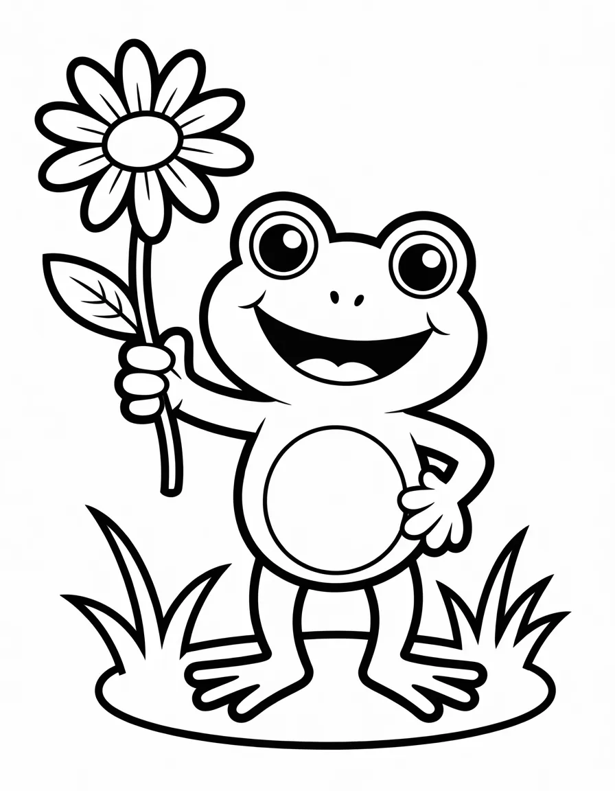 A-Sweet-Frog-Picked-This-Daisy-Just-for-You