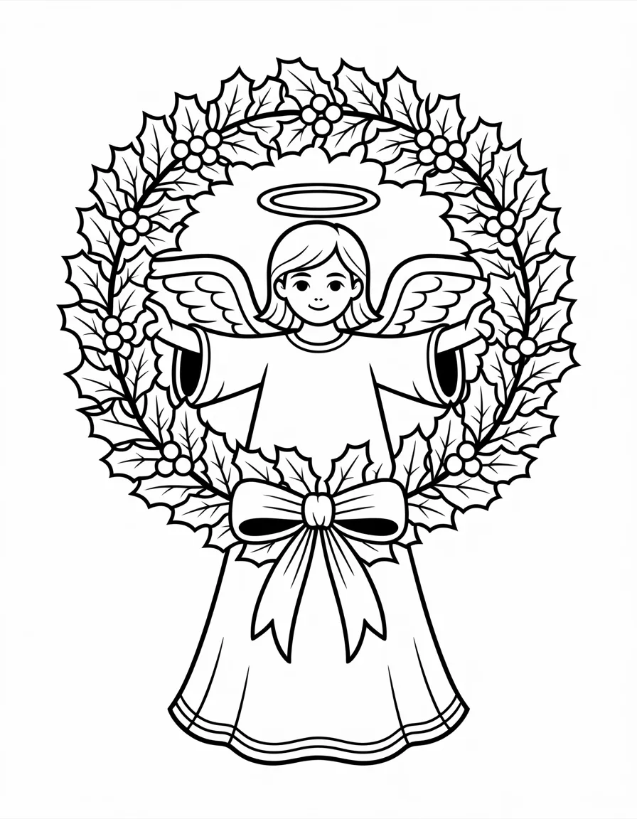 Angel-Holding-a-Holly-Wreath