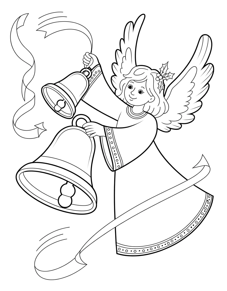 Angel-With-Christmas-Bells-and-Ribbons