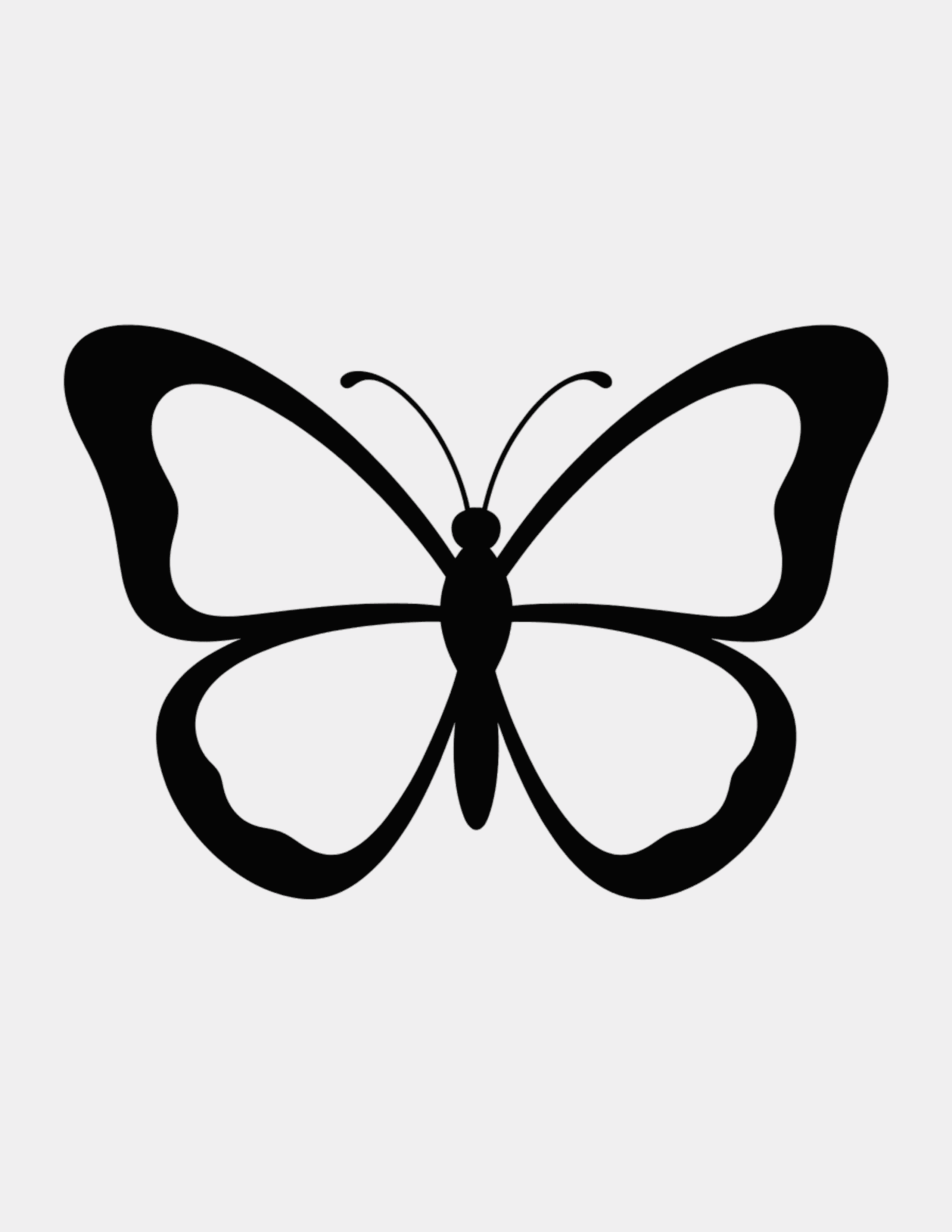 Blank-Butterfly-Silhouette-(No-Lines,-No-Antennae,-No-Body-Detail)