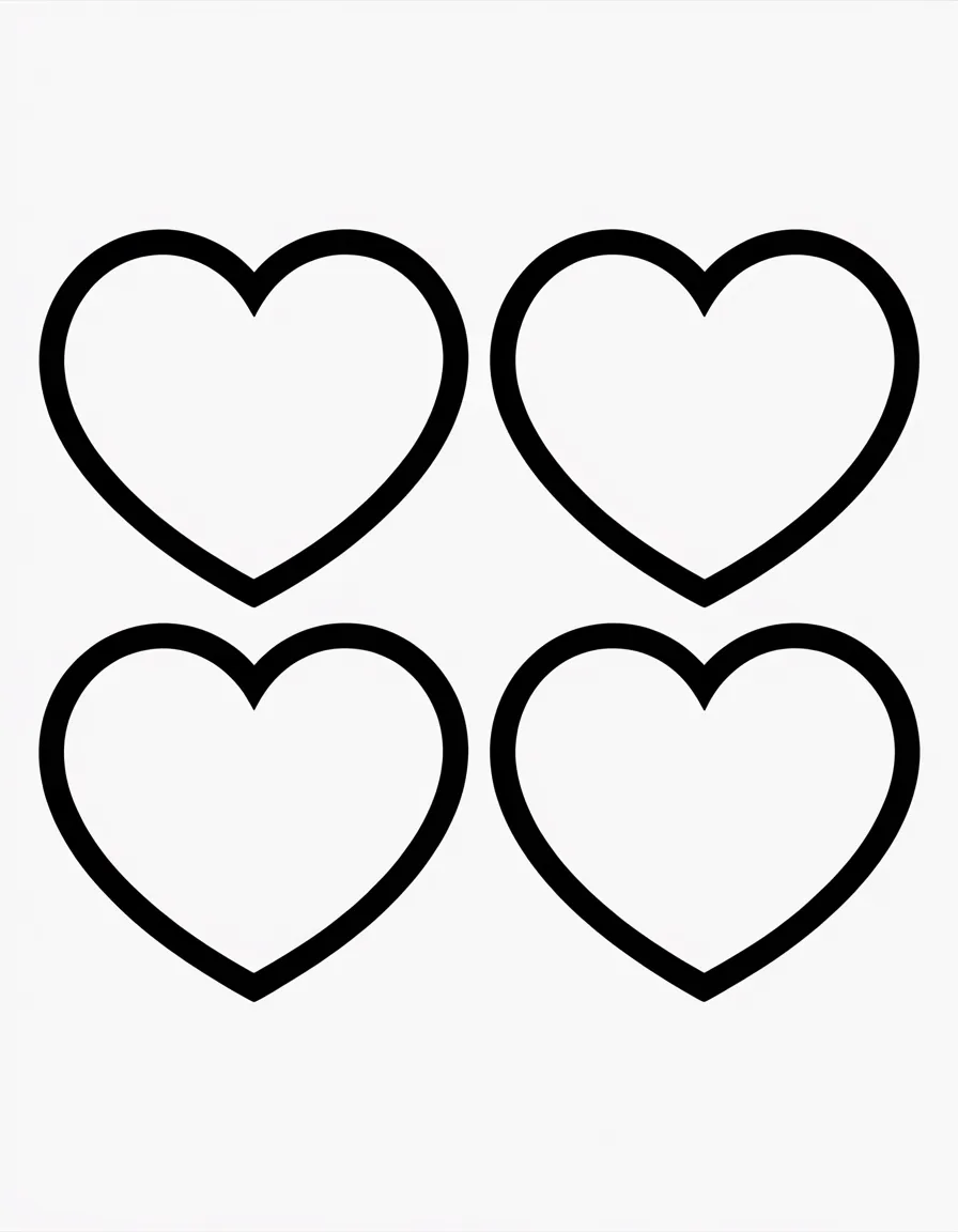 Four-Medium-Rounded-Hearts