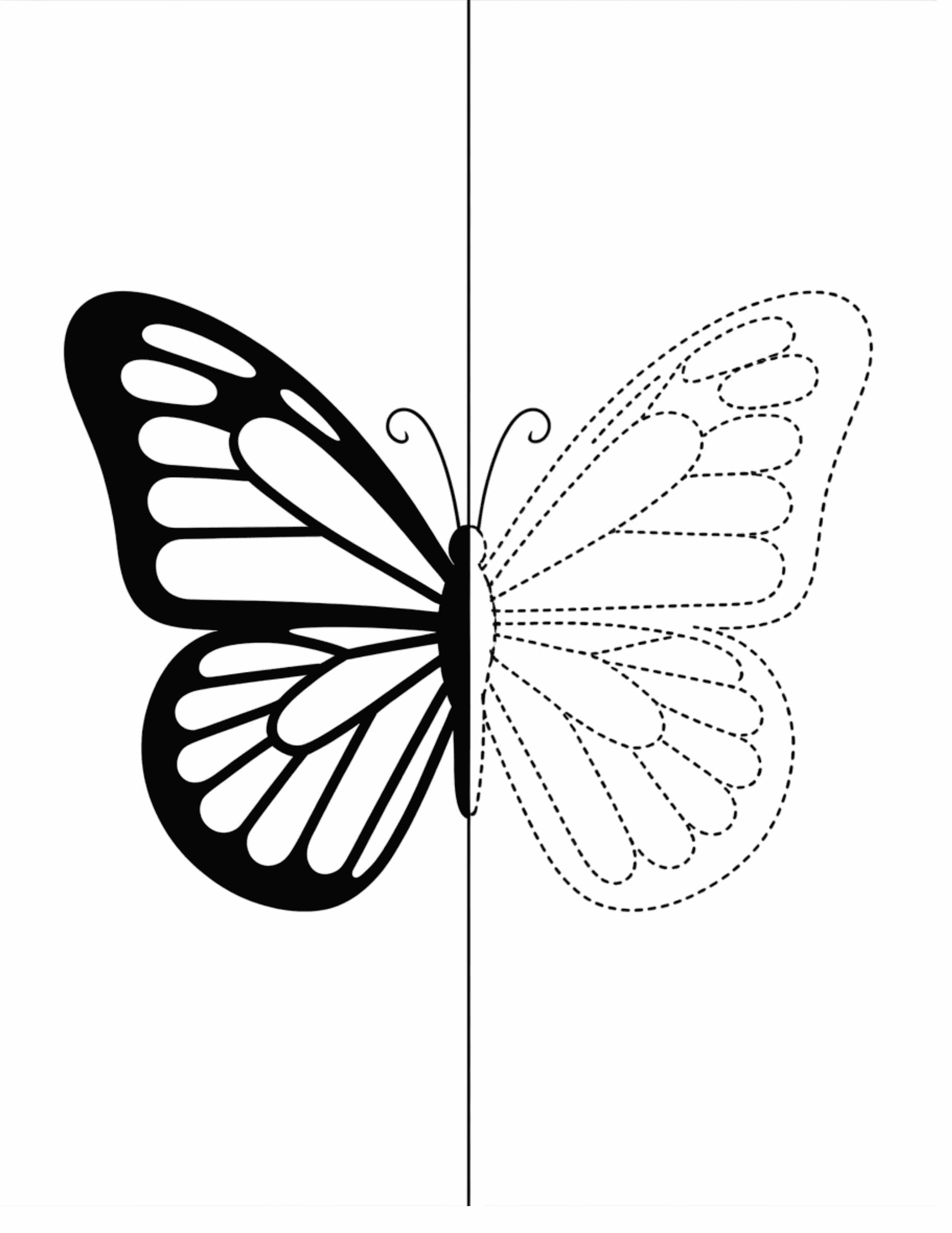 Half-Wing-Butterfly-With-Dotted-Guideline-(Connect-the-Dots-Mirror-Image)