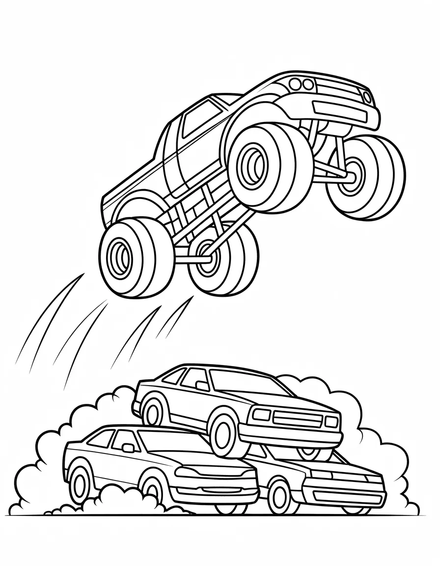 Monster-truck-jumping-over-crushed-car