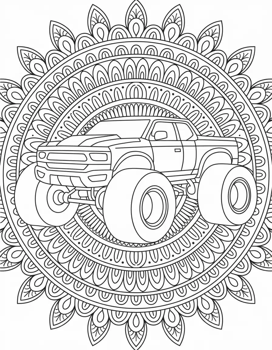 Monster-truck-with-mandala-background