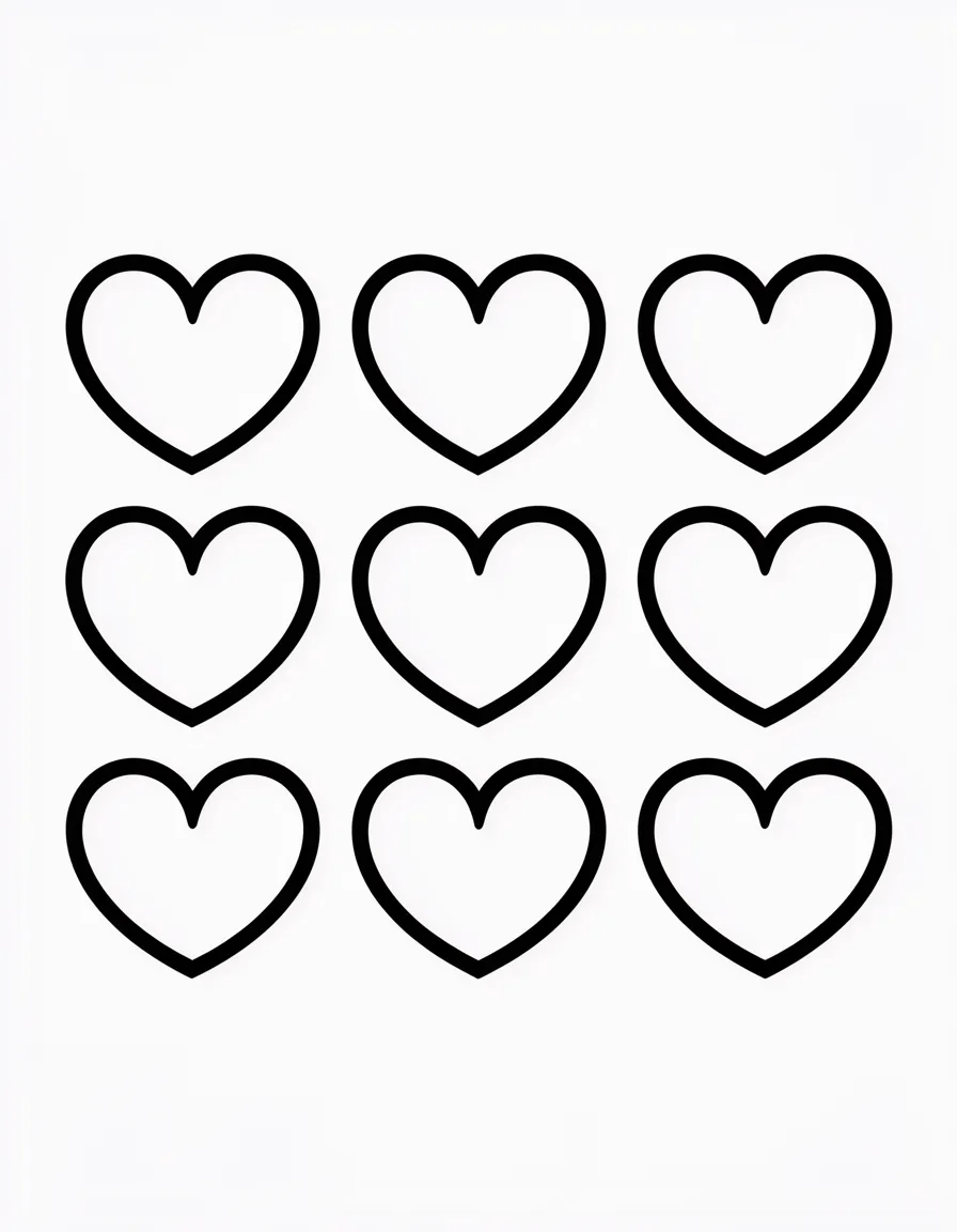 Nine-Small-Hearts-in-A-Grid