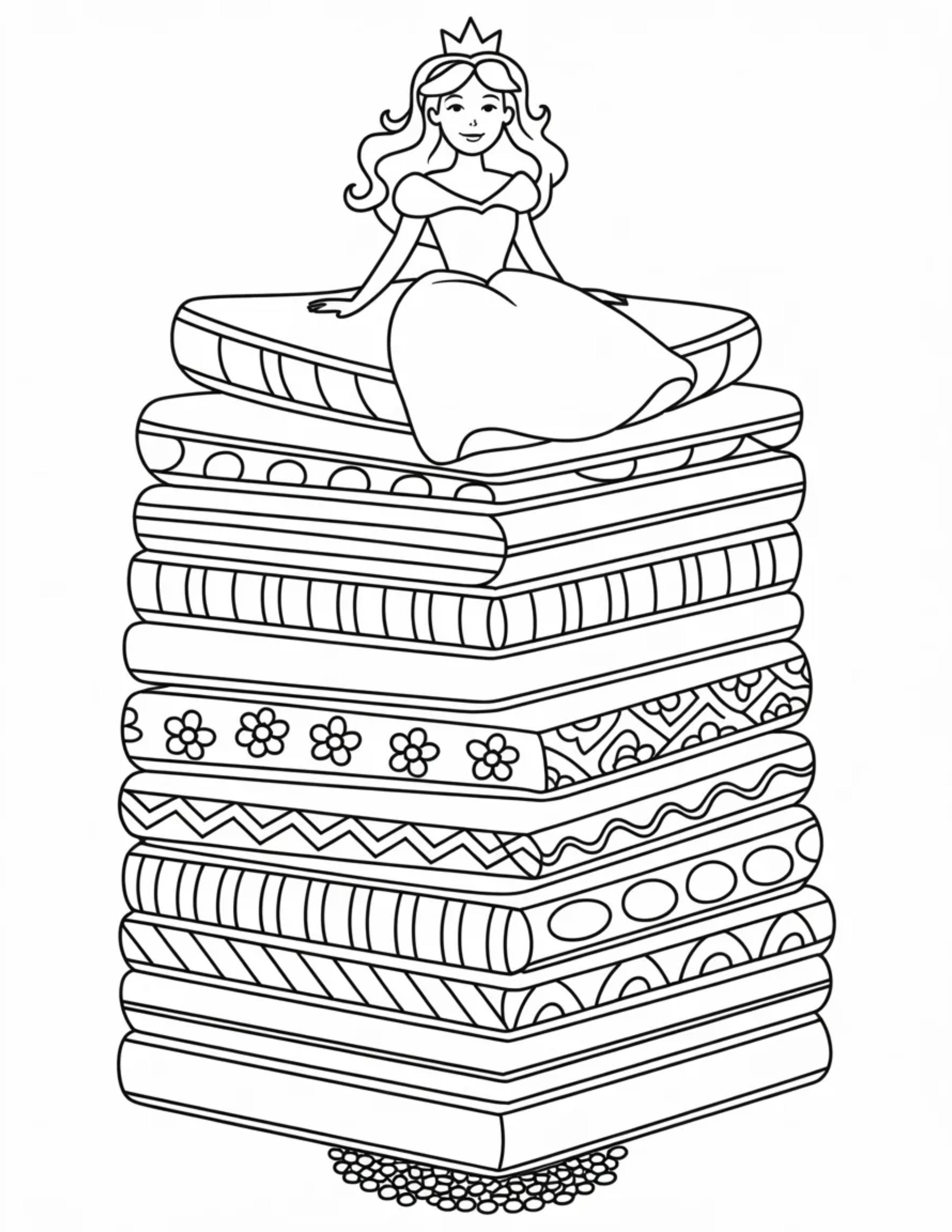 Princess-And-The-Pea-Sitting-Atop-Stacked-Mattresses