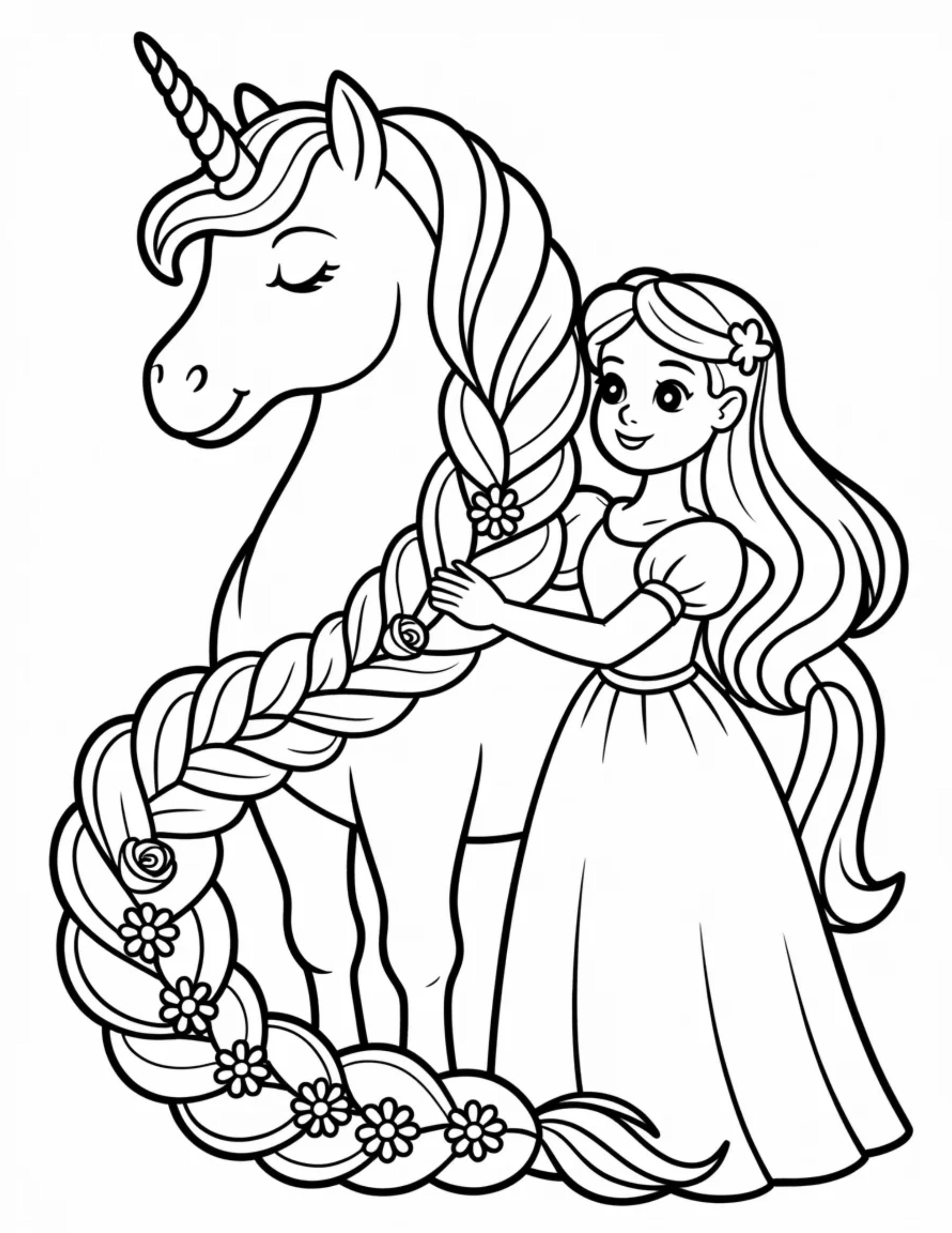 Princess-Braiding-A-Unicorns-Mane