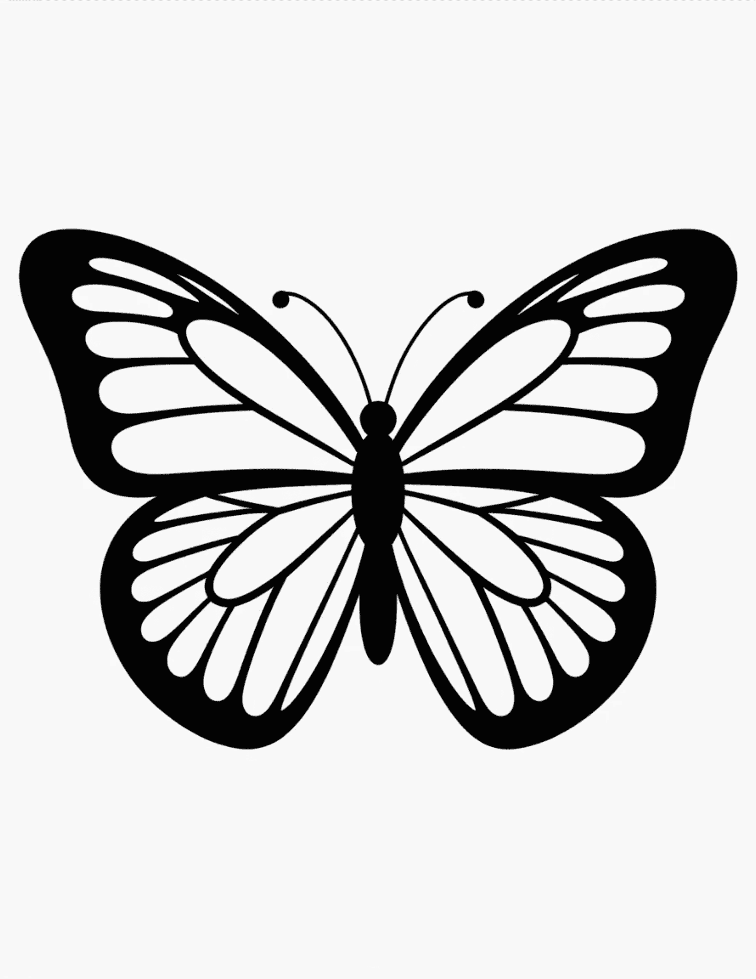 Simple-Butterfly-Outline-(No-Antennae,-No-Interior-Lines)