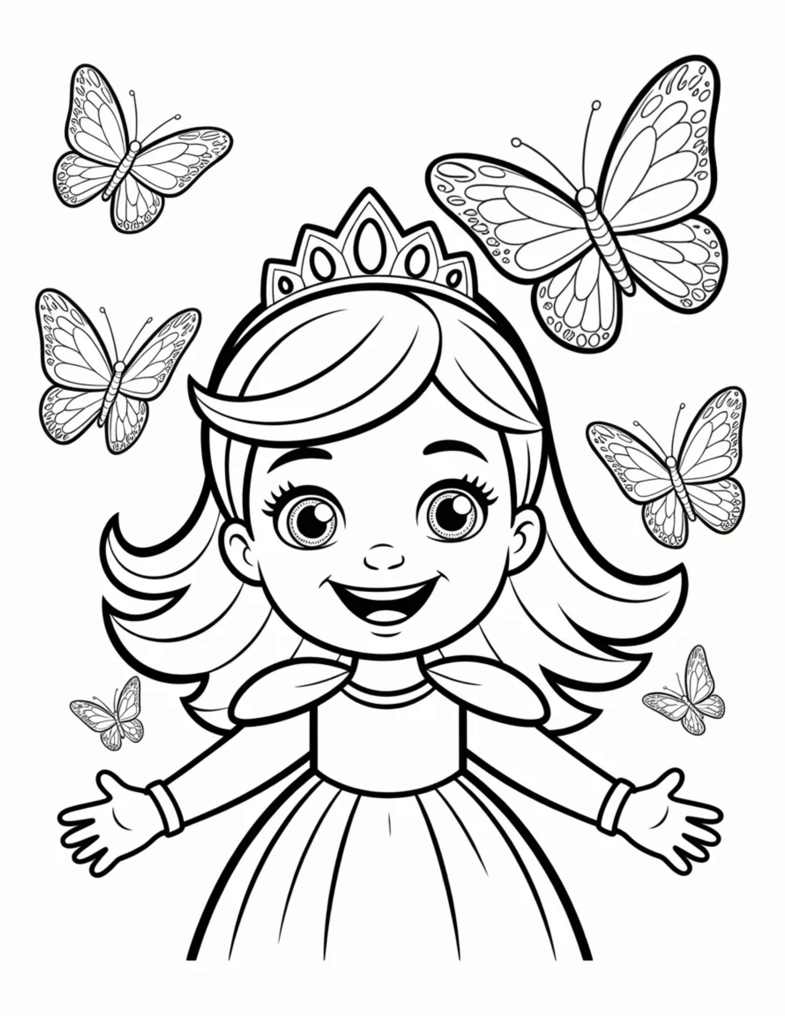 giggling-princess-with-butterflies-around-her