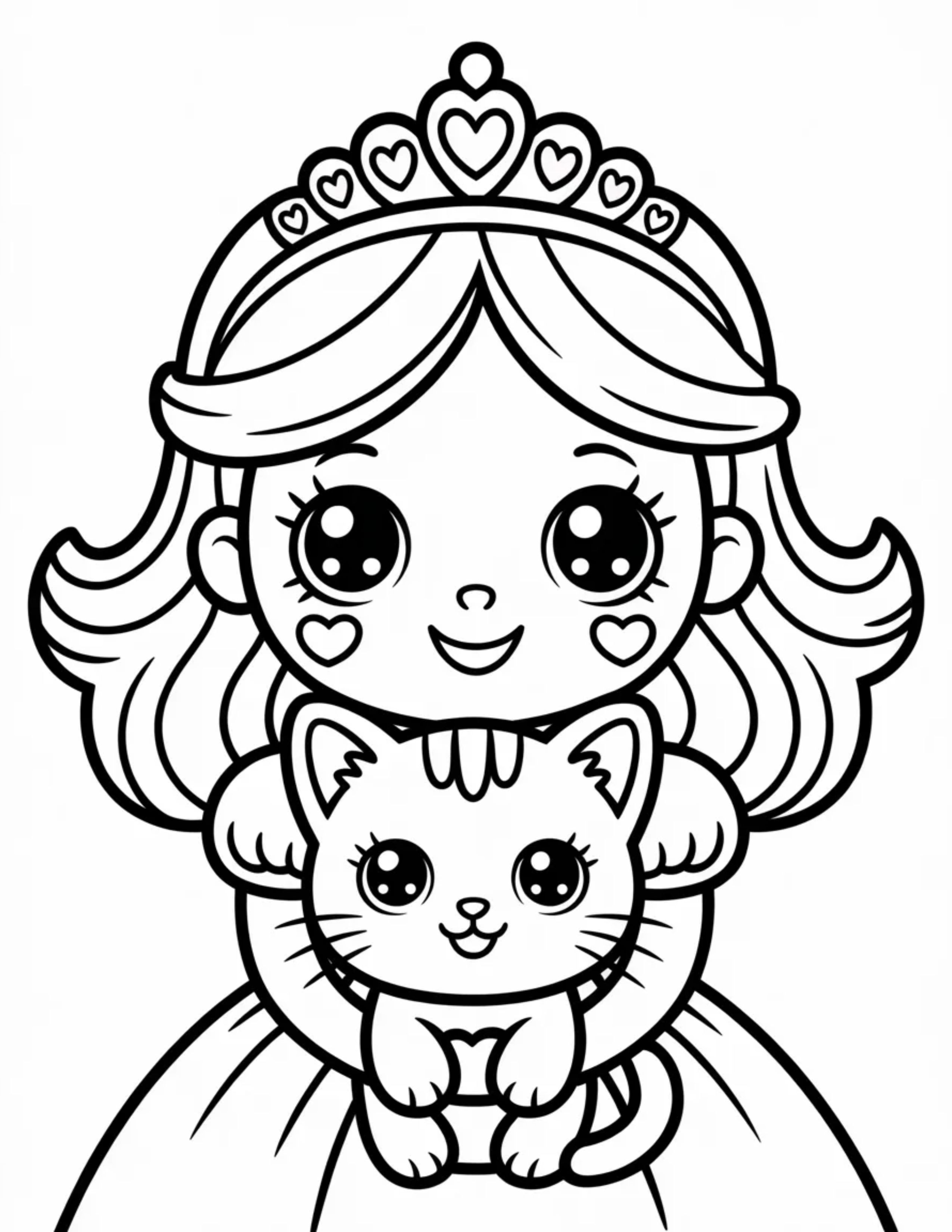 kawaii-princess-with-a-pet-kitten