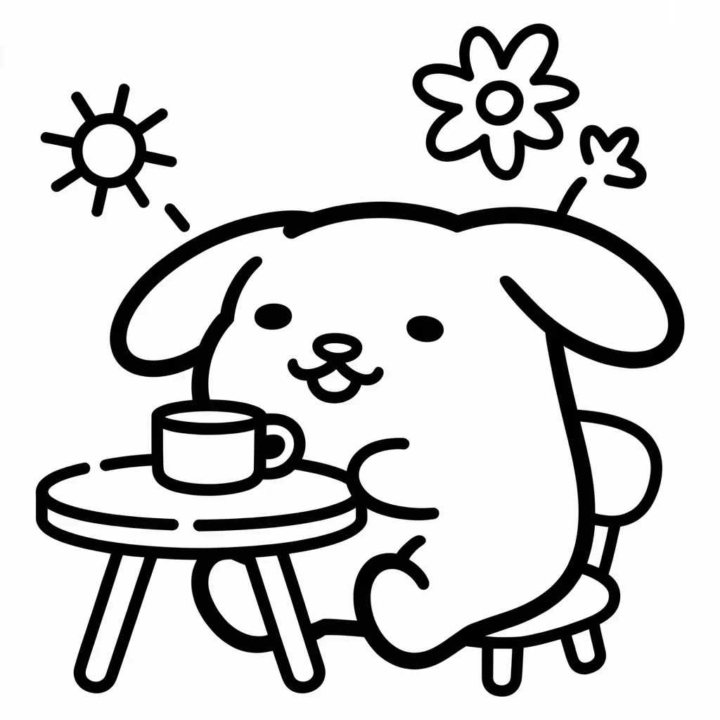 pompompurin-at-a-cafe