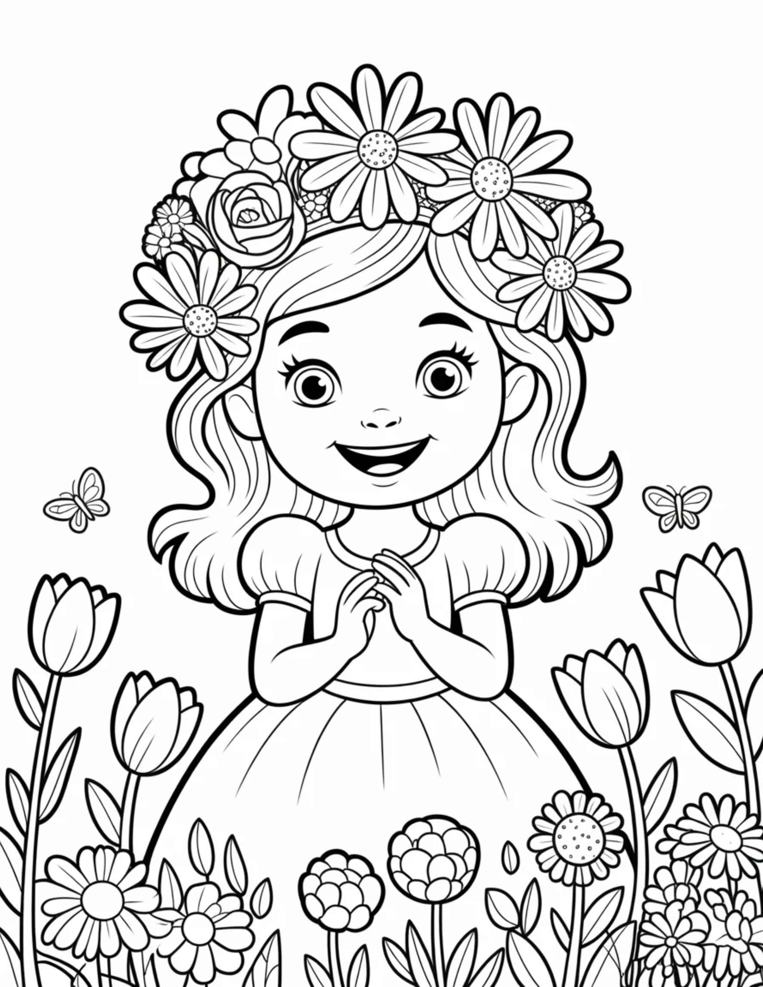 smiling-princess-with-a-flower-crown-in-a-garden