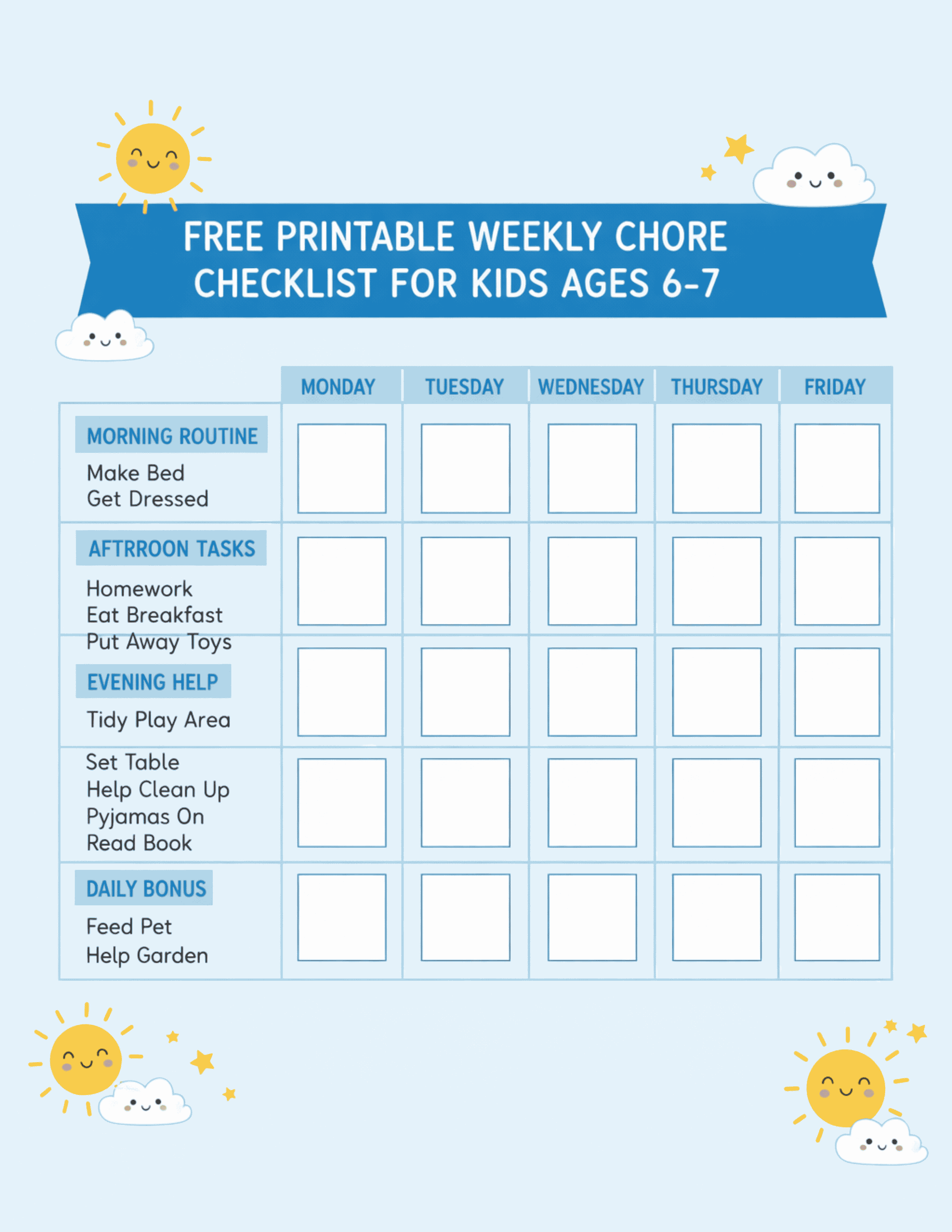 weekly-chore-checklist-for-early-elementary
